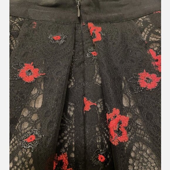BNWOT The Kooples Floral Black Lace Tulle Mini Skirt, Size FR 1 (S) - Picture 8 of 8